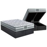 Cama Box Baú Queen: Colchão Anatômico Probel D28 / Ep Firmepedic Prodormir Advanced Tech1000 Plus + Base Crc Suede Gray(158x198)