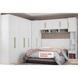 Quarto Casal Modulado Modena Vi 7 Peças (1 Armário Aéreo + 4 Guarda Roupas + 2 Complementos) Qcm60 Branco - Demóbile