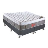 Conjunto Box Queen: Colchão Molas Castor Pocket Light Stress Oxygen New Plush + Base Crc Suede Gray(158x198)