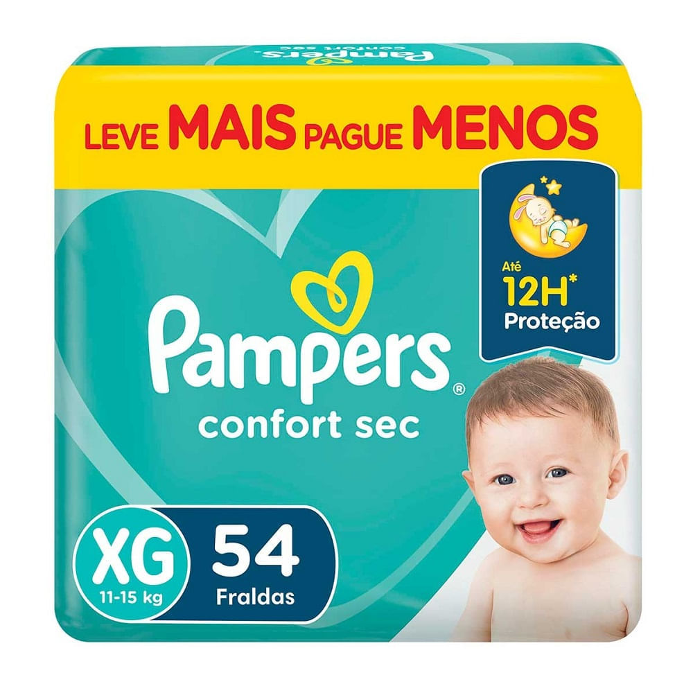 Fralda Descartável Pampers Confort Sec Super Xg 54 Unidades