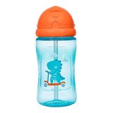Garrafa Buba Dinossauro Patinete Azul Com Canudo Retrátil 340ml