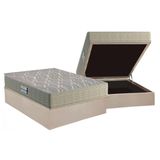 Cama Box Baú Casal: Colchão Anatômico Probel D45 / Ep Firmepedic Prodormir Advanced Tech2000 Double Face + Base Crc Suede Clean(138x188)