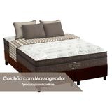 Cama Box Queen: Colchão Magnético Probel D33 Pró Magnífico Foam C/ Vibro Massagem + Base Crc Suede Brown(158x198)