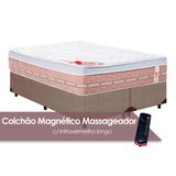 Cama Box Queen: Colchão C/vibro Massagem Castor Tecnopedic Premium Niponpedic Magnético C/ + Base Crc Courano Clean(158x198)
