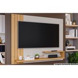 Painel Home P/tv Até 50 Polegadas Dunas Ripado C/ Prateleiras 135x108cm Off White/nature - Permóbili