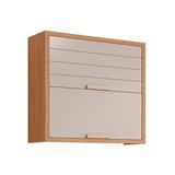 Armário Aéreo P/ Cozinha Eloise C/2 Portas Basculante Riscadas 80 Cm Freijo/off White - Mgm