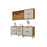 Cozinha Completa Imperatriz 4 Peças (2 Balcões + 2 Aéreos) C4p23 Freijo/off White - Nesher