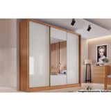 Guarda Roupa Casal 3 Portas De Correr E 6 Gavetas C/espelho Arezzo Plus Freijo Cumaru C/ Fendi - Novo Horizonte