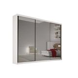 Guarda Roupa Casal 3 Portas De Correr E 6 Gavetas C/ Espelho Passion Plus Branco - Novo Horizonte