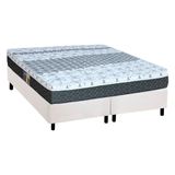 Conjunto Box Queen: Colchão Molas Castor Bonnel System Class + Base Crc Courano White(158x198)