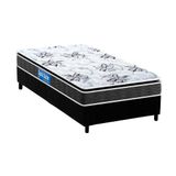 Cama Box Solteiro: Colchão Espuma D33 Probel Guarda Costas Premium Extra Firme + Base Crc Suede Black(88x188)