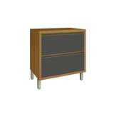 Balcão De Cozinha Baronesa 1 Porta Basculante E 1 Gaveta C/ Tampo 80cm Freijo/grafite - Nesher
