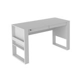 Mesa De Escritório Secretária Industrial Me4144 C/ 2 Gavetas E 1 C/ Chave Branco - Tecno Mobili