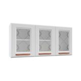 Armário Aéreo P/ Cozinha Mirage New Aço 3 Portas C/vidro 120cm Branco - Telasul