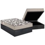 Cama Box Baú Casal: Colchão Espuma Ortobom D26 Physical Ultra Resistente + Base Crc Suede Gray(138x188)