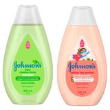 Kit Shampoo Johnson&#39;s Baby Cabelos Claros 200ml E Condicionador Johnson&#39;s Cachos Dos Sonhos 200ml
