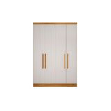 Modulado De Quarto Guarda Roupa Rizon C/ 4 Portas E 3 Gavetas Freijo Cumaru C/ Fendi - Novo Horizonte