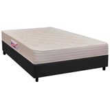 Cama Box Casal: Colchão Espuma D45 Herval New Top Double Face + Base Crc Suede Gray(138x188)