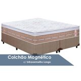 Cama Box Queen: Colchão C/vibro Massagem Castor Tecnopedic Magnético Niponpedic + Base Crc Courano Clean(158x198)