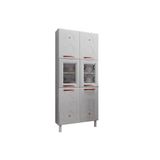 Paneleiro De Cozinha Mirage New Aço C/ 6 Portas C/2vidro 80cm Branco - Telasul