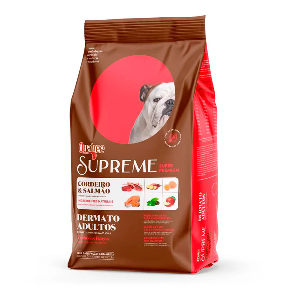 Ração Quatree Supreme Dermato Cães Adultos Cordeiro E Salmão – 15kg