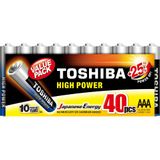 Pilhas Alcalinas Aaa Toshiba Blister Com 40 Unidades Lr03gcp Mp-40cn