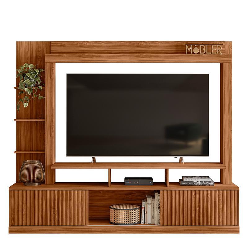 Estante Home Theater Flórida Para Tv Até 65 Cinamomo Mel - Mobler