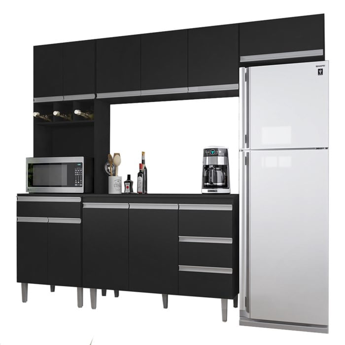 Cozinha Modulada 5 Peças 241 Cm Andreia Preto Reajl