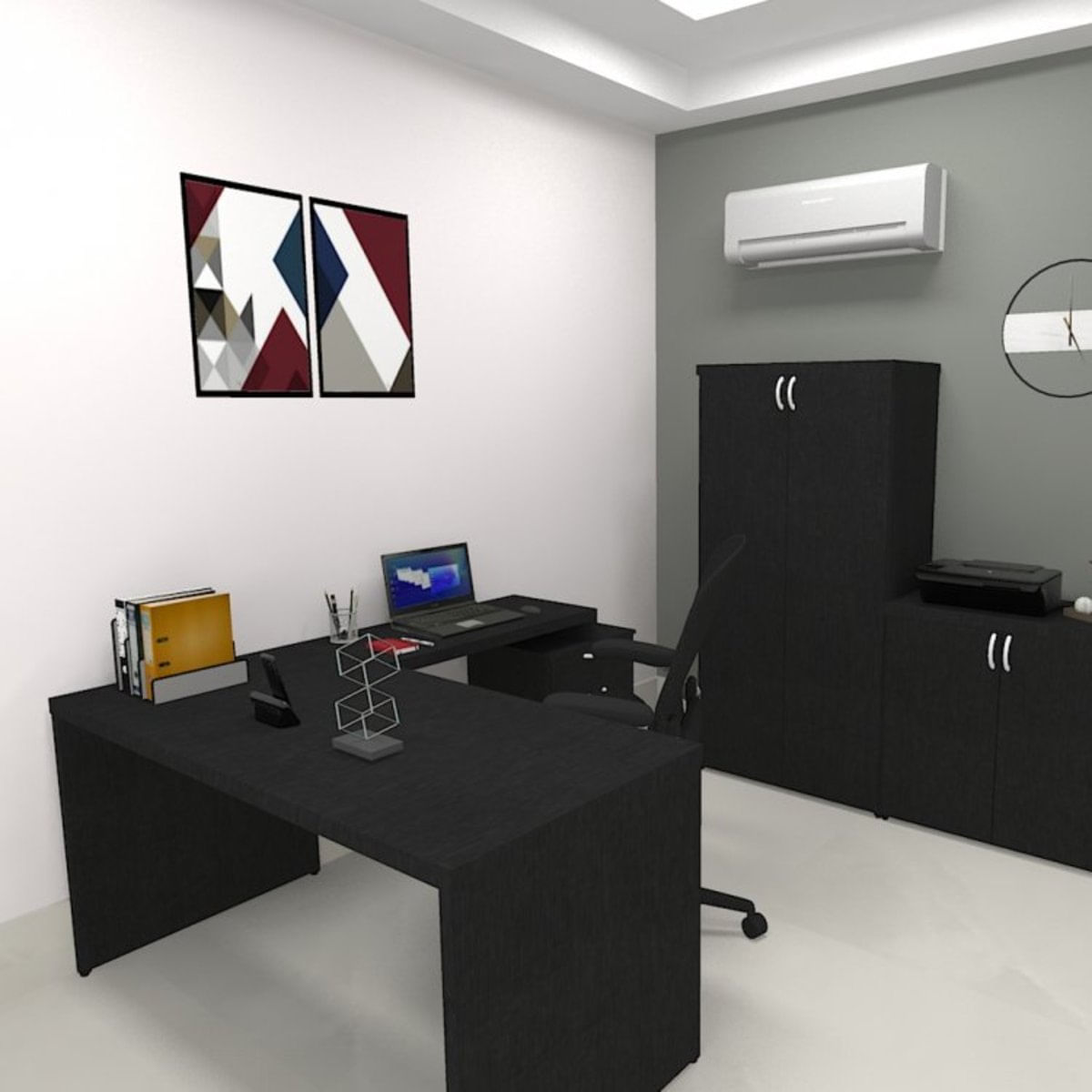 Mesa Reta Natus 40mm 160 Bramov Móveis Preto