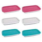 Assadeira C/ Tampa Plástica Retangular Pequena 6 Peças - Marinex