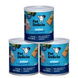 Kit 3 Ração Úmida Natural Pet Delícia Cães Adultos Peixe Com Legumes 320g
