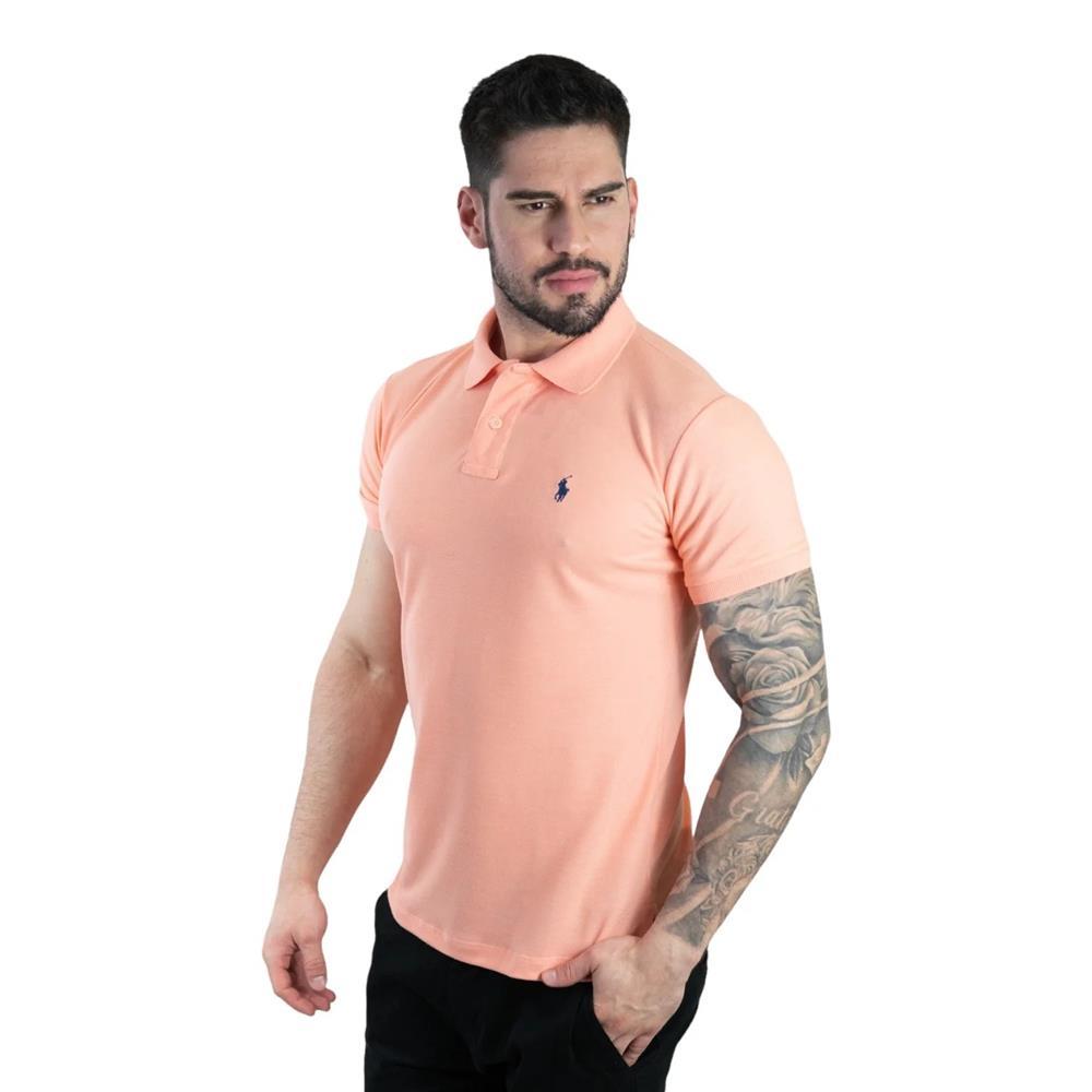 Camisa Polo Masculina Head Play 4079 Salmão Eg4