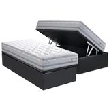 Cama Box C/auxiliar Solteiro: Colchão Herval Maxspring Petra C1662 + Base Crc Suede Gray(88x188x33)