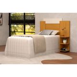 Cabeceira Cama Box Madeirado Cor Nature/off White Solteiro Lívia C/ 3 Prateleiras Nature/off White - Acp