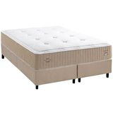 Cama Box Queen: Colchão Molas Bonnel Herval Maxspring Crown Comfort C1631 + Base Crc Suede Clean(158x198x32)