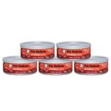 Kit 5 Ração Úmida Pet Delícia Gatos Picadinho De Carne 110g