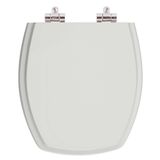 Assento Sanitario Poliester Com Amortecedor Thema Cinza Platina Para Vaso Incepa