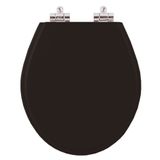 Assento Sanitario Poliester Com Amortecedor Ravena Preto (ebano) Para Vaso Deca