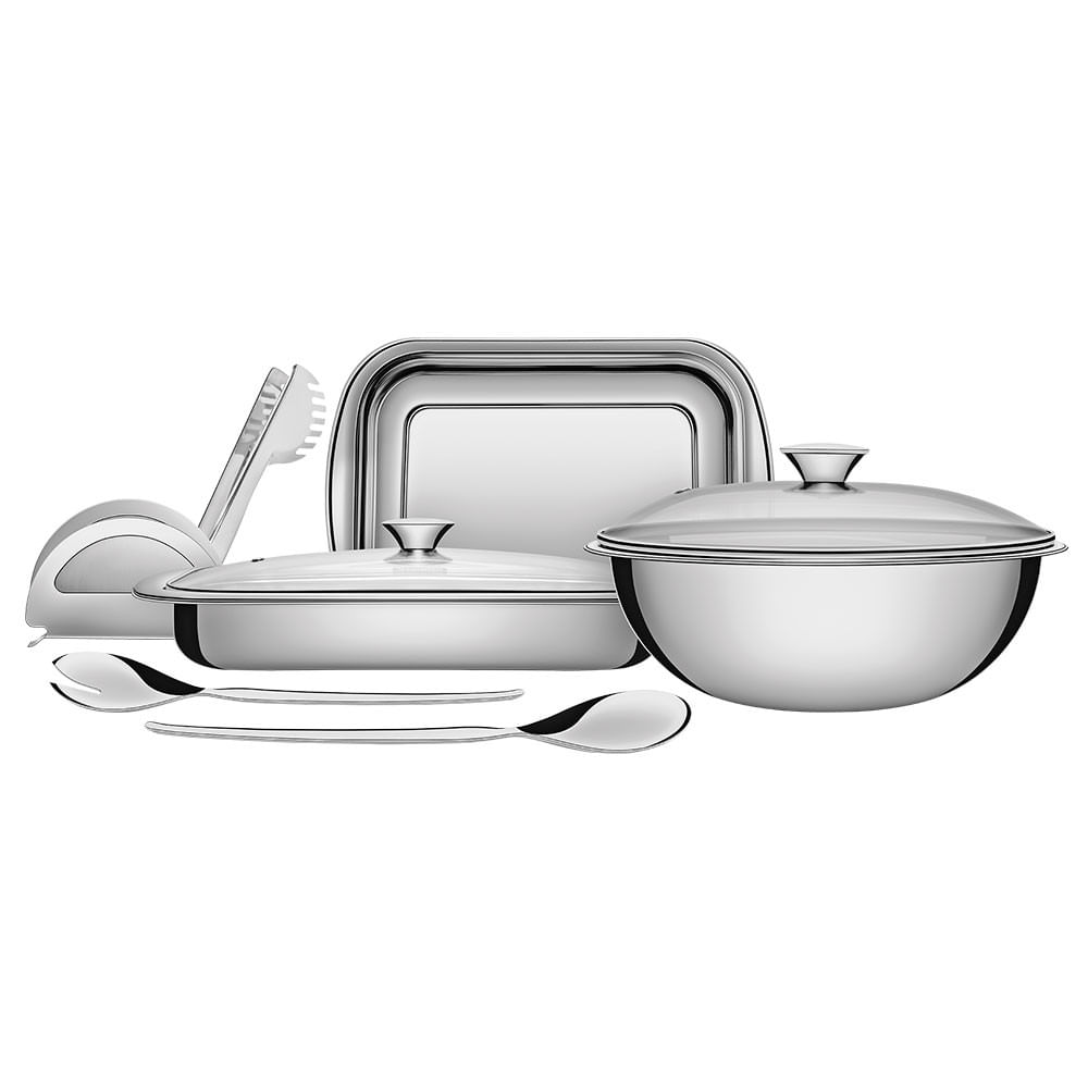 Kit Para Cozinha Cosmos Em Aço Inox 7 Peças Tramontina