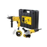 Furadeira De Impacto 13mm 600w Mais Esmerilhadeira 750w 115mm Shg6750ka Black &amp; Decker Voltagem:220v