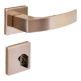 Fechadura Quadratta Curva De Bronze Latonado Para Banheiro - 74333 - Aliança