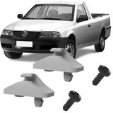Kit Grampos Presilhas Suportes Cinza Claro Com Parafuso Quebra Sol Saveiro G3 2000 2001 2002 2003 2004 2005