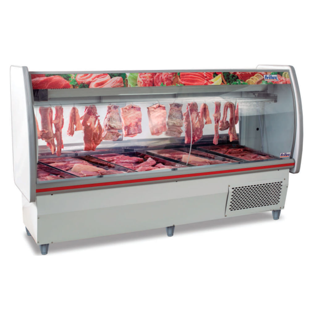 Balcão Expositor Rf-072 Para Carnes Em Aço Inox 1,5m Tendal Duplo Frilux Sem Depósito 110v Frilux