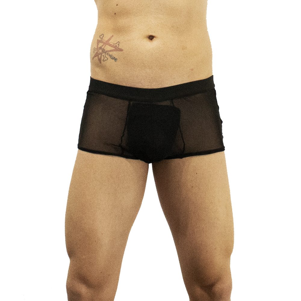 Cueca Mini Boxer Transparente Em Tule Sexy E Confortável