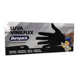 Luva Descartável Preta Vinilflex C/100Un Bompack Tamanho  M