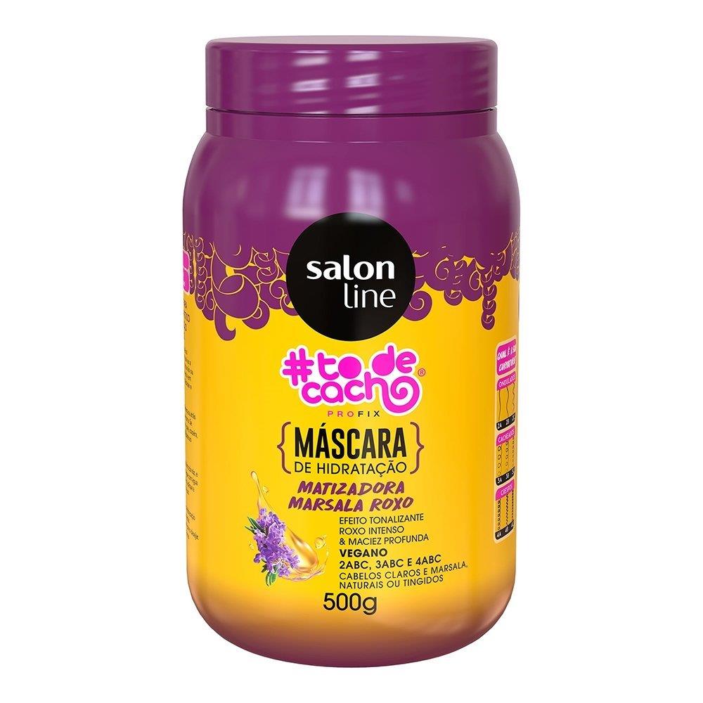 Máscara Hidratação Salon Line Tô De Cachos Matizadora Marsala Roxo 500g