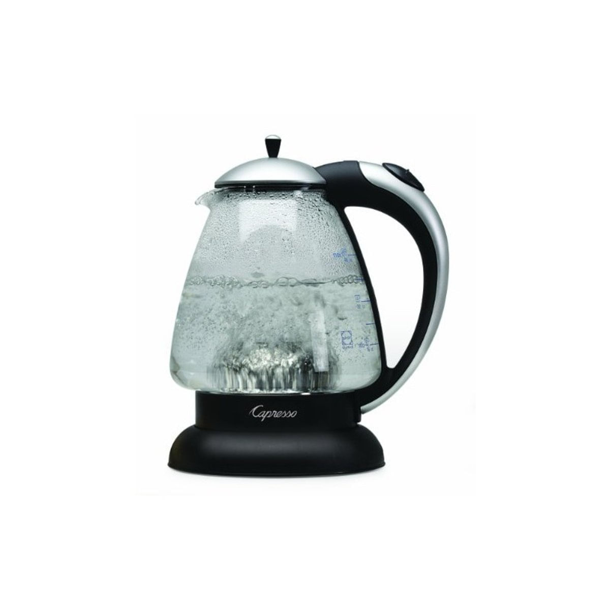 Chaleira Elétrica Capresso 259.04 H2O Plus, 1,4L, Aço Inoxidável/Vidro, Preto/Transparente 110V