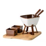 Conjunto Para Fondue Bilzen Premium Panela Cerâmica 8 Peças