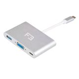 Adaptador Usb-c Com 3 Saidas Usb 3.0 Vga E Usb-c Jc-tyc-vga31