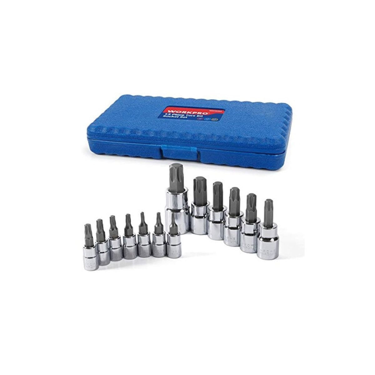 Ferramenta Automotiva Workpro Conjunto de Soquetes Bit Torx 13 Peças Aço S2